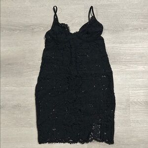 SHEIN Black Lace Mini Unlined Dress